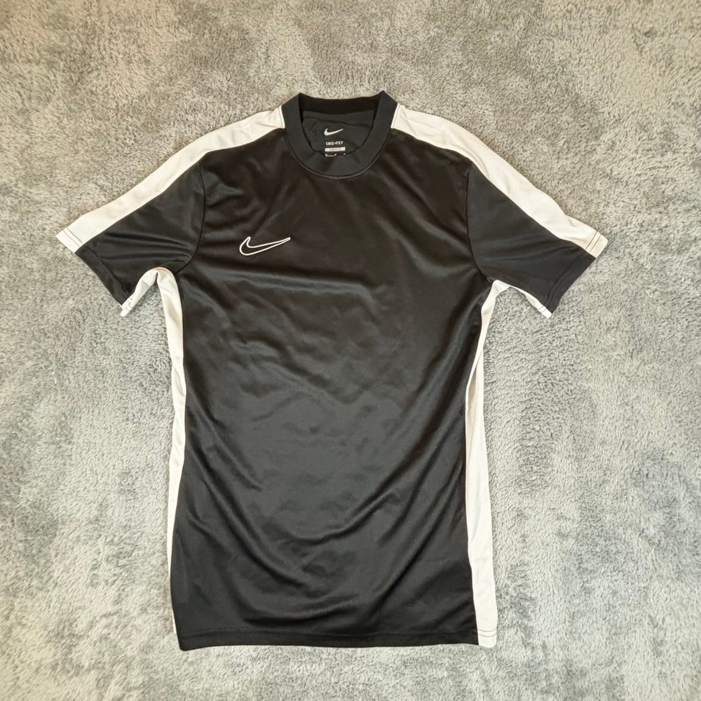 Nike Dri-FIT Soccer Jersey Mens Medium Black White Slim Fit Training Shirt